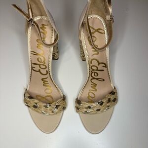 Sam Edelman Yoana Woven Raffia & Leather Sandals Size 10 GUC